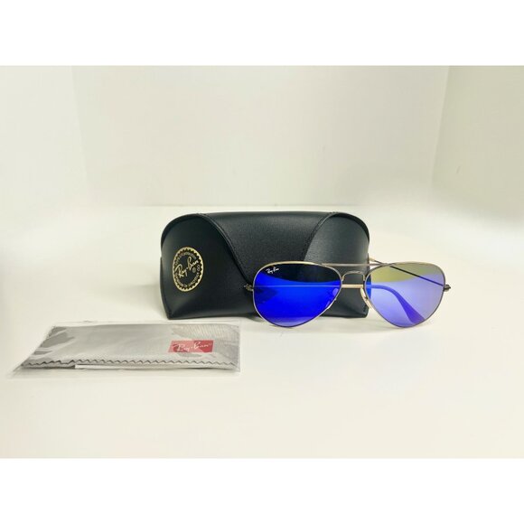 NWT! Ray-Ban Gunmetal Mirrored Blue/Purple Frames RB 3025 - Picture 8 of 8